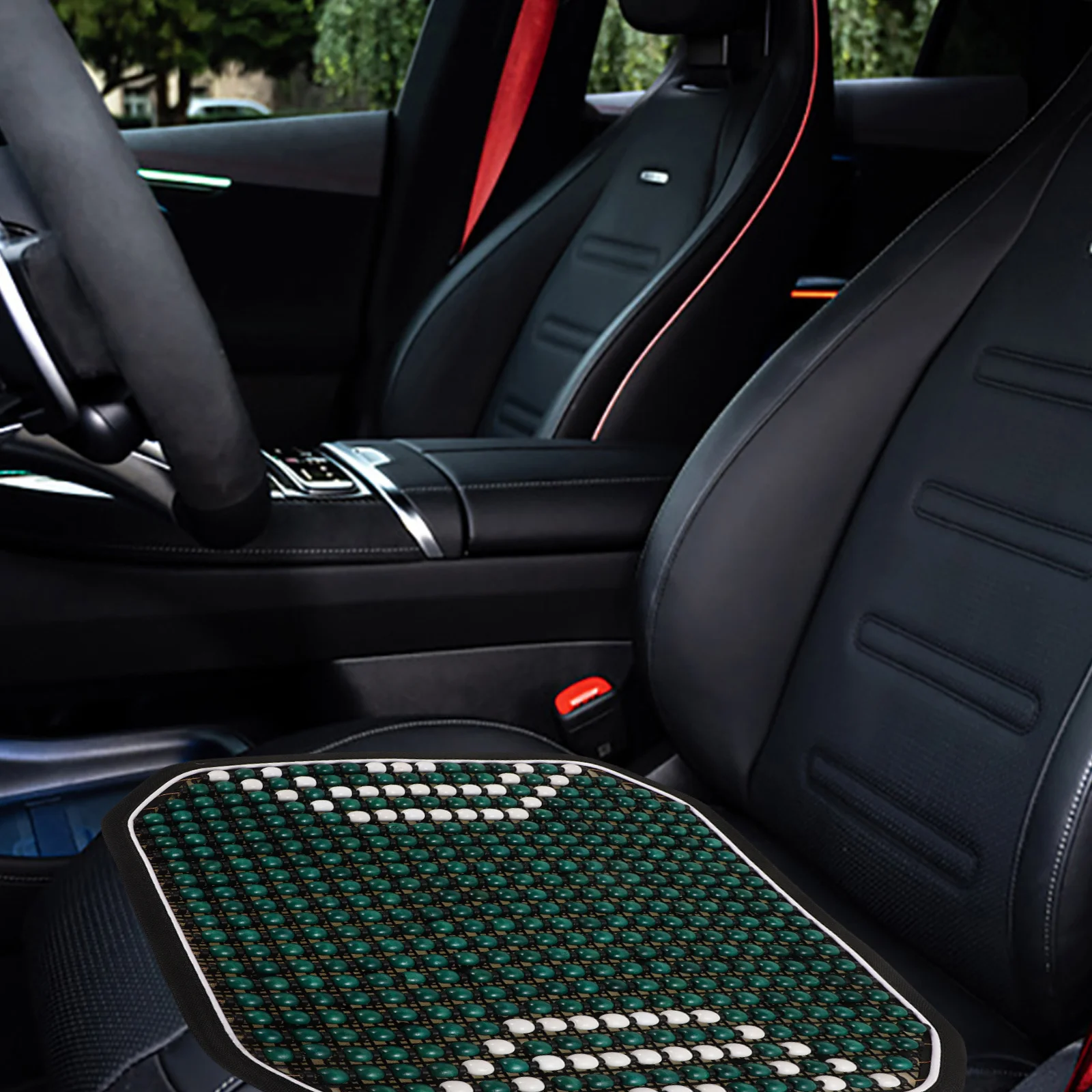 

Wooden Beaded Car Seat Cushion Summer Mesh Cooling Pad Ventilated Breathable Truck Office Chair Sofa Seat Cover Mat