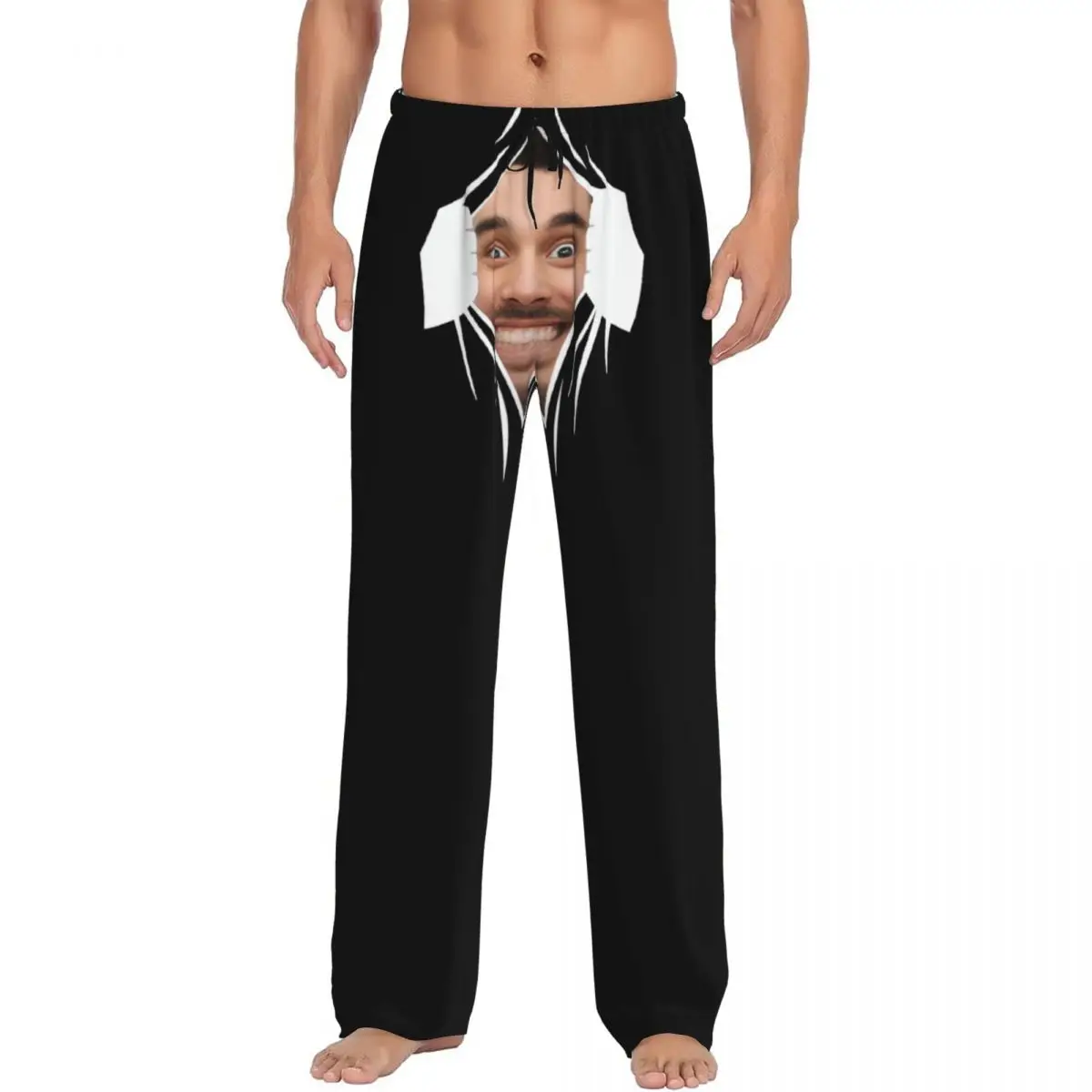 

Custom Men Personalized Head Face Photo for Boyfriend Gift Pajama Pants Print Sleep Sleepwear Bottoms with Pockets