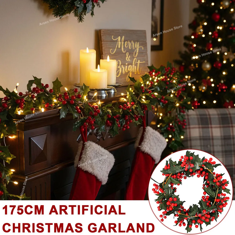 Red Berry Christmas Garland 2
