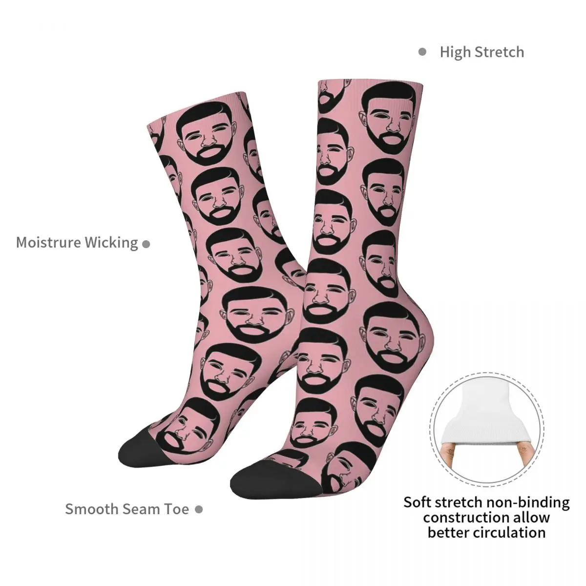 Drake Unisex Winter Socks Running Happy Socks Street Style Crazy Sock