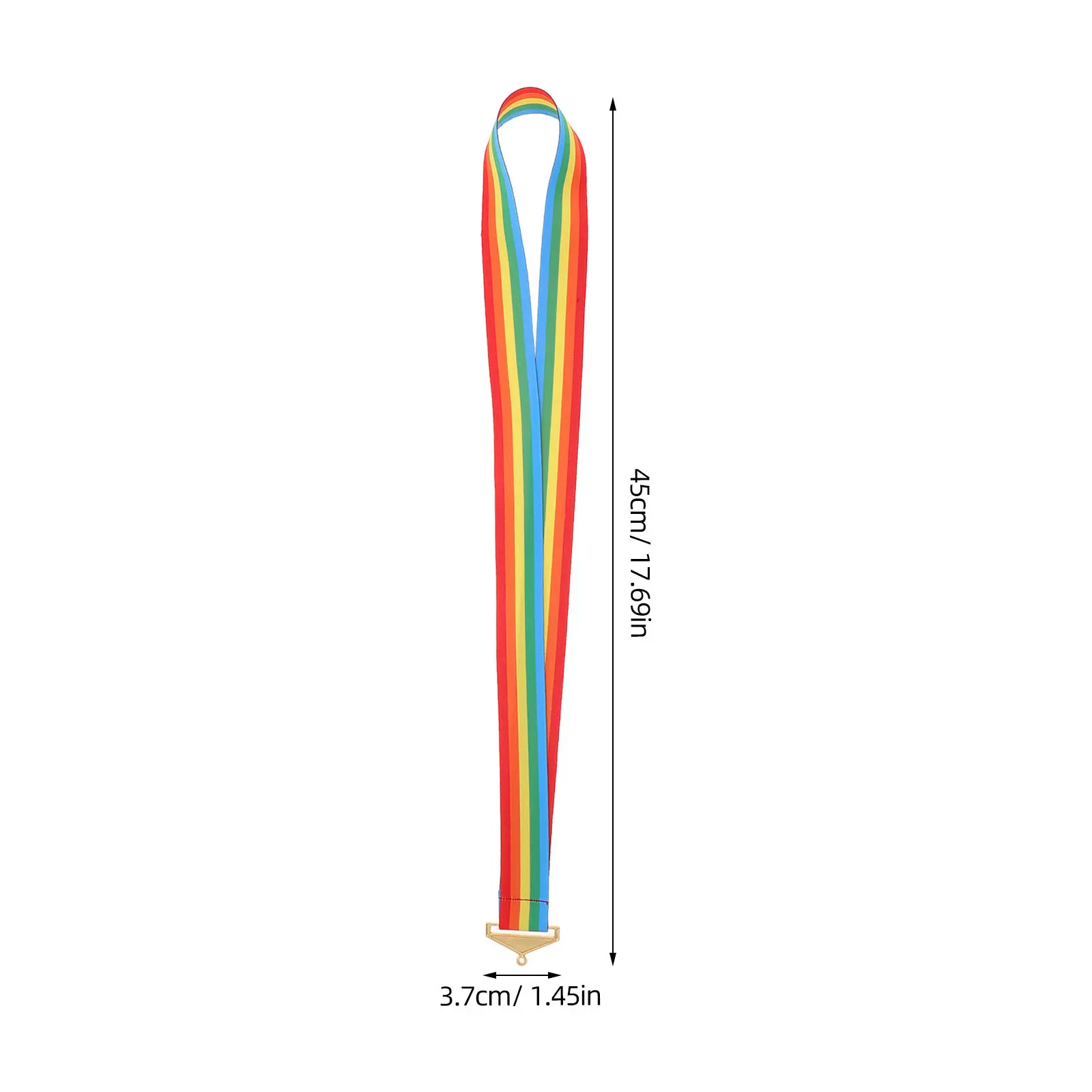 2Pcs Rainbow Medal Ribbons Metal Lanyard Award Ribbon Holder for Sports Competitions Academic Achievements Kindergarten