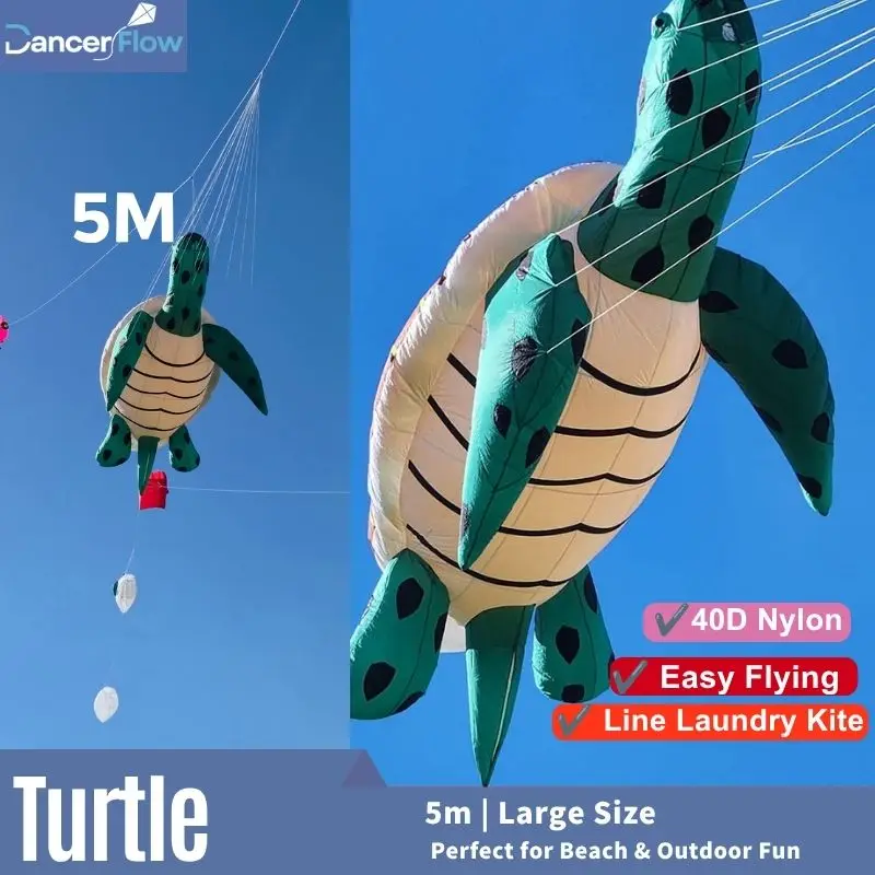 

5m Turtle Kite with Eggs – Soft Inflatable Line Laundry Animal Show Kite for Outdoor Display
