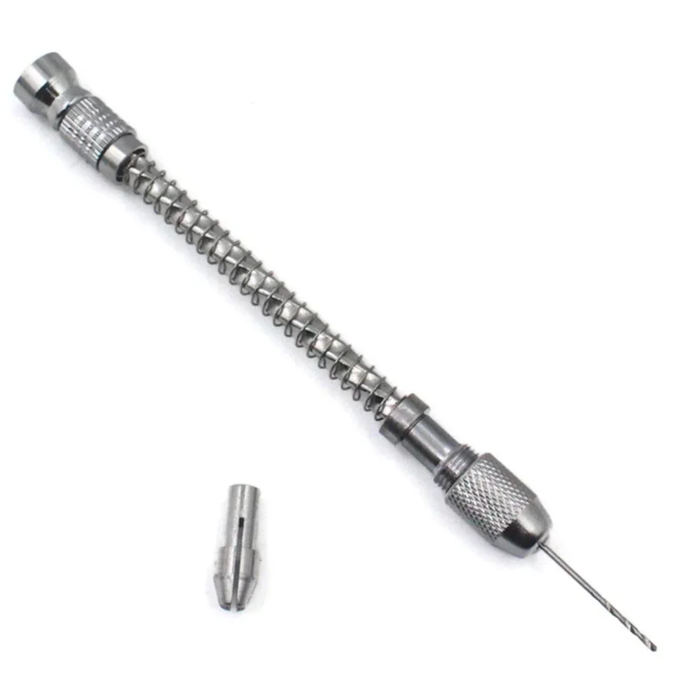 Practical Hand Drill Bit Semi-Automatic Silver Tools Woodworking 0.1-2mm Alloy Chuck Drill Bit For Carving Horn