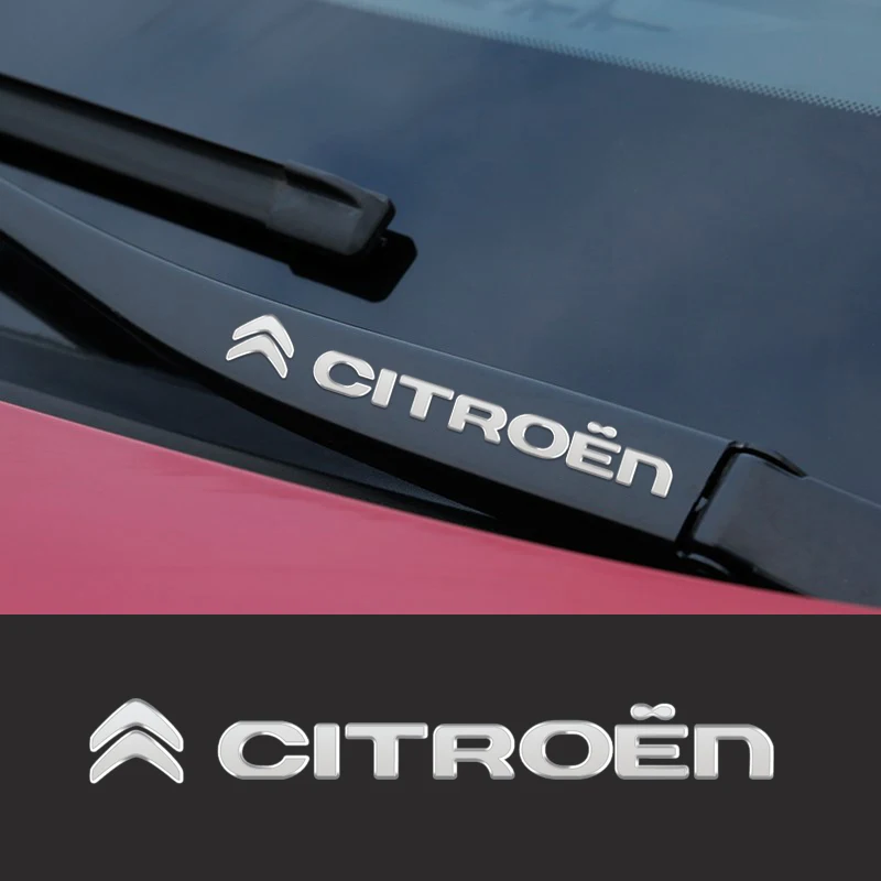 New 2/4pcs Metal Car Window Wiper Stickers Emblem For Citroen C1 C2 C3 C4 C5 C6 C8 C4L DS3 DS4 DS5 DS5LS DS6 Accessories