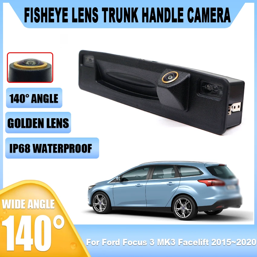 CCD Full HD Samochodowa kamera cofania z uchwytem do bagażnika do Ford Focus 3 MK3 Facelift 2015 ~ 2020