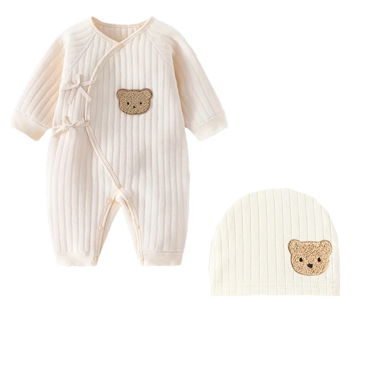 Newborn Baby Clothes 0-24Months Long Sleeve 100 Cotton Solid Rompers for Spring and Autumn Bodysuit & One-piece Soft