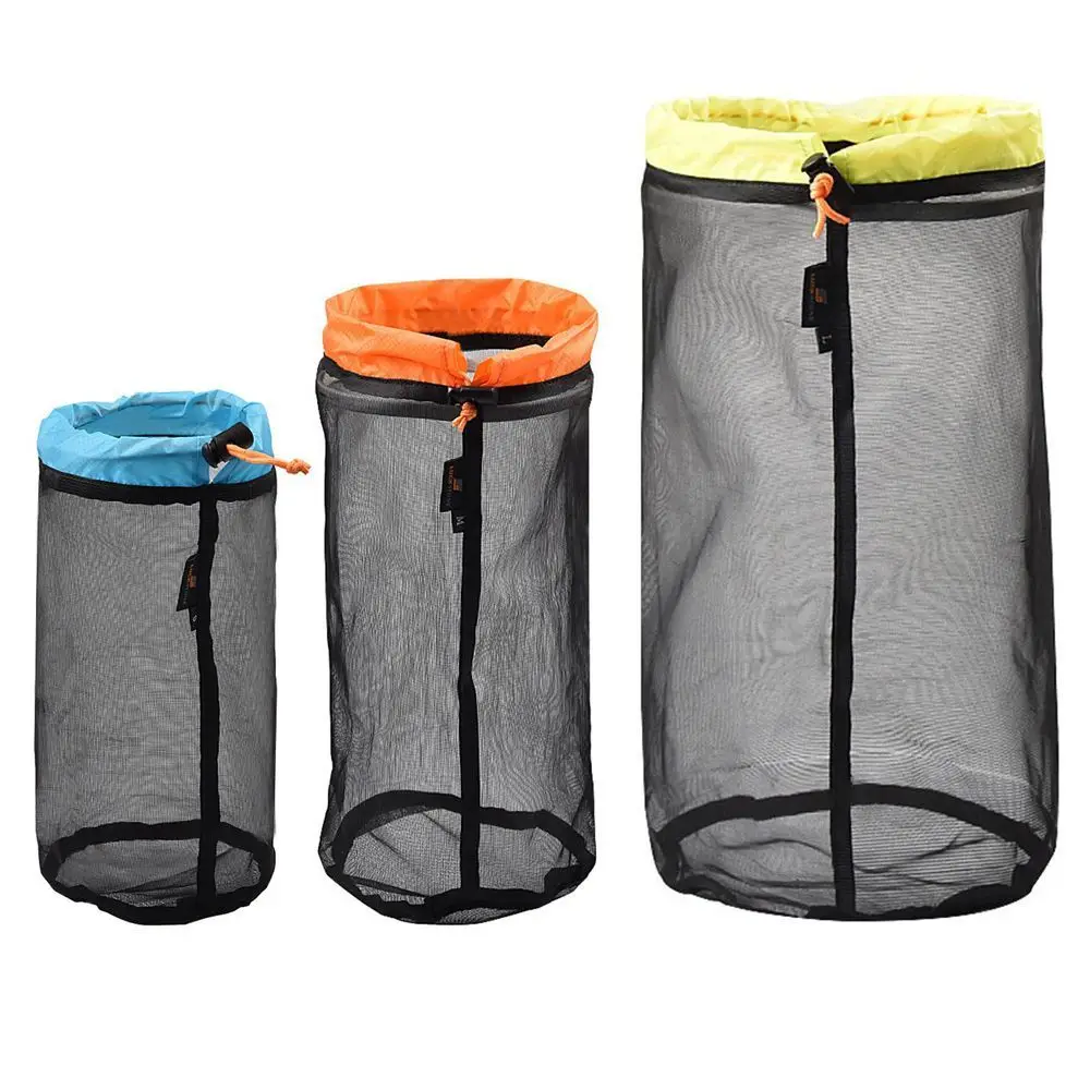 Ultralight Compression Bag Camping Stuff Sack Hiking Finishing Drawstring Bags Wash Net Bag Travel Storage Bag Mesh Storage Bag