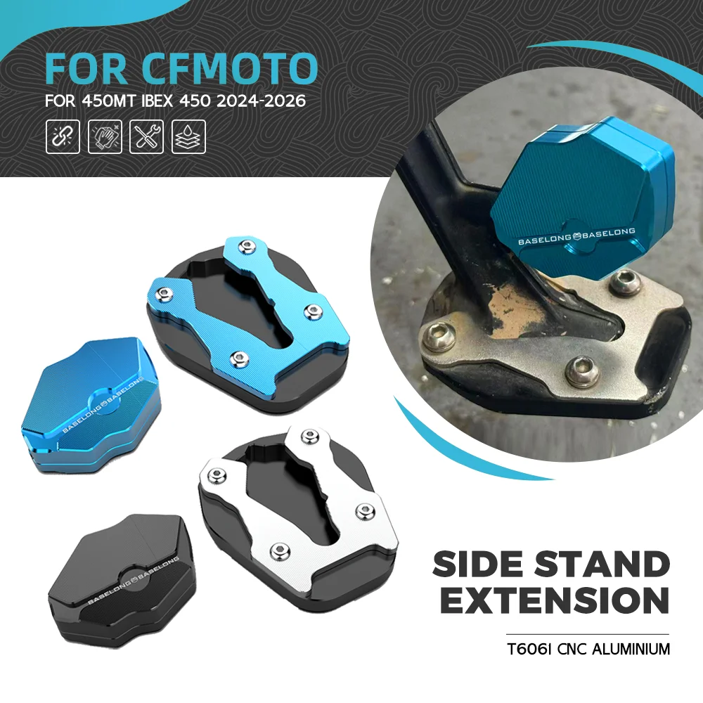 

For CFMOTO 450MT MT450 CF Ibex 450 MT 2024 2025 Motorcycles Accessories Foot Side Stand Enlarger Plate Pad Kickstand Extension