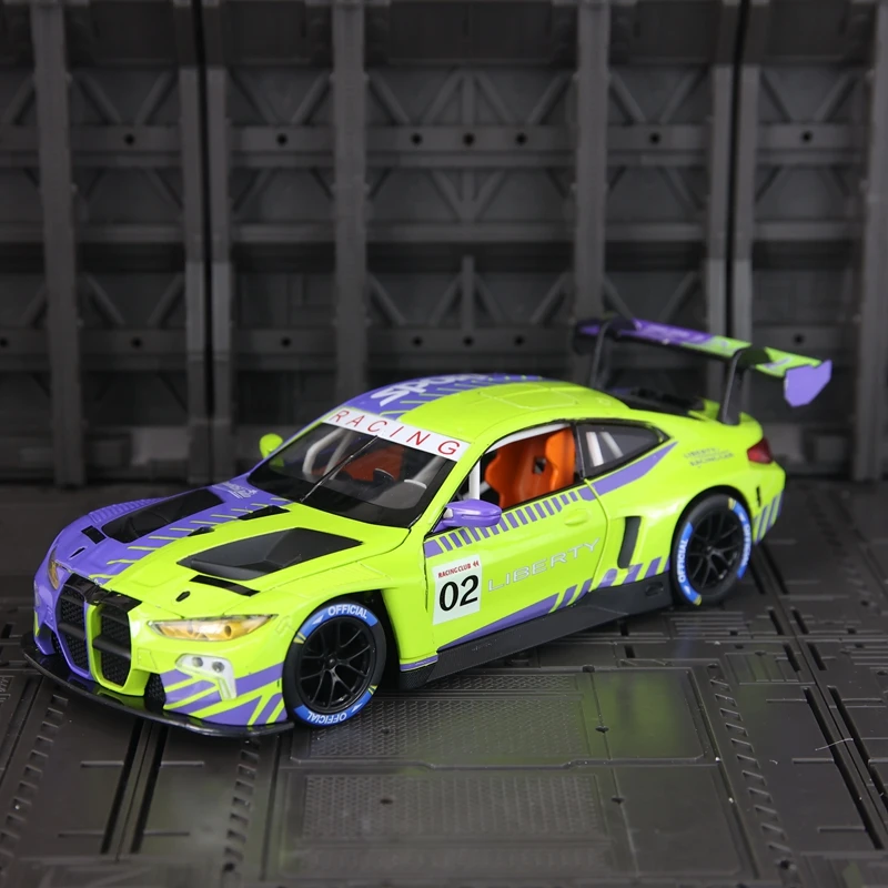 

CCA 1:24 BMW M4 GT3 Alloy Rally Car Model Car Decoration Door Openable Sound and Light Steering Gift
