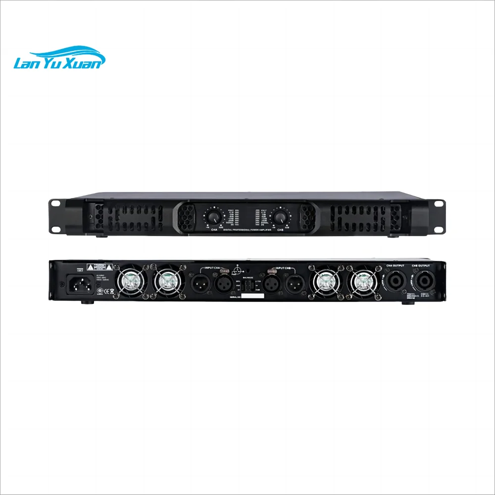 

Demao DP1000 Factory Wholesale 2*2400watts Amplifier Sound System Power Amplifier 1U Class D Amp Universal Digital Amplifiers