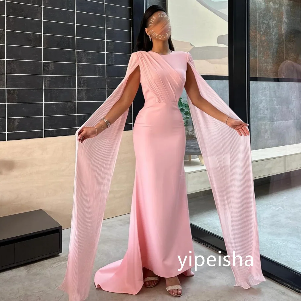 Customized Classic Mermaid O-Neck Midi Dresses Prom Dresses Exquisite Modern Style Pastrol Unisex Chinese Style Formal Casual Si