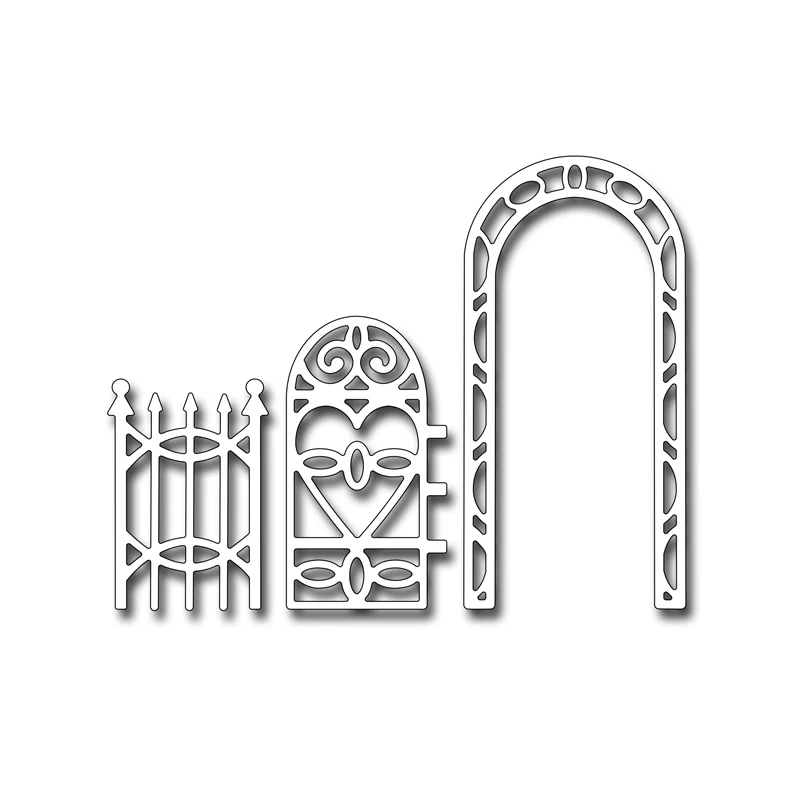 Garden Gate Metal Cutting Dies Arched Arbor Fence Die Cuts for DIY Scrapbooking Album Paper Cards Decorative Crafts 16