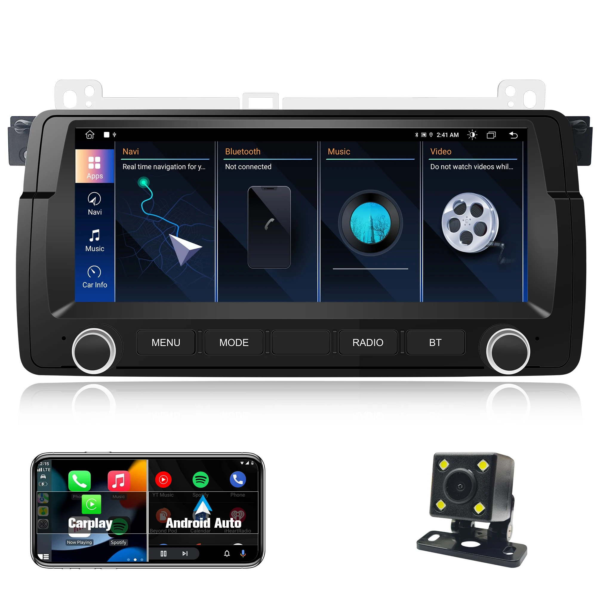 

Android Car radio for BMW E46 3er Rover 75 MG ZT stereo screen Carplay Android Auto,GPS Navigation,8.8’,Bluetooth,WIFI,4G,FM,SWC