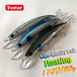 Testar Floating Minnow Bait Fishing Lure 110mm 20g Long Casting Artificial Wobblers Stickbait for Pike Bass Mackerel Pesca