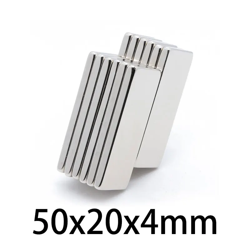 1/2/5/10pcs 50x20x4mm N35 Strong Magnet Block Rectangular Neodymium Rare Earth Magnets 50x20x4 mm N35  Magnetic Sheet 50*20*4mm