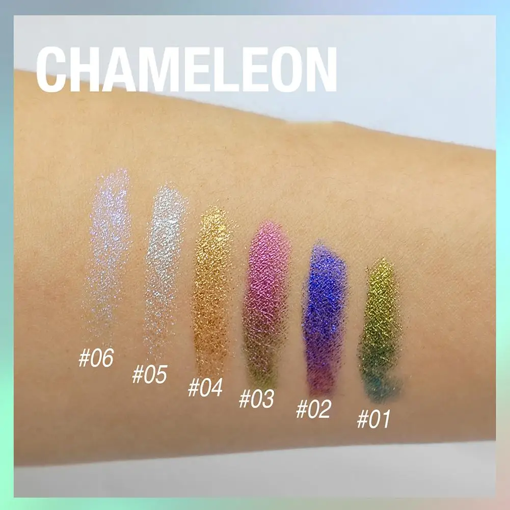 Camaleón Sombra de ojos Lápiz de gel delineador de ojos, Colores cambiantes multicromados Maquillaje de ojos con brillo Resistente al agua Duradero A prueba de manchas