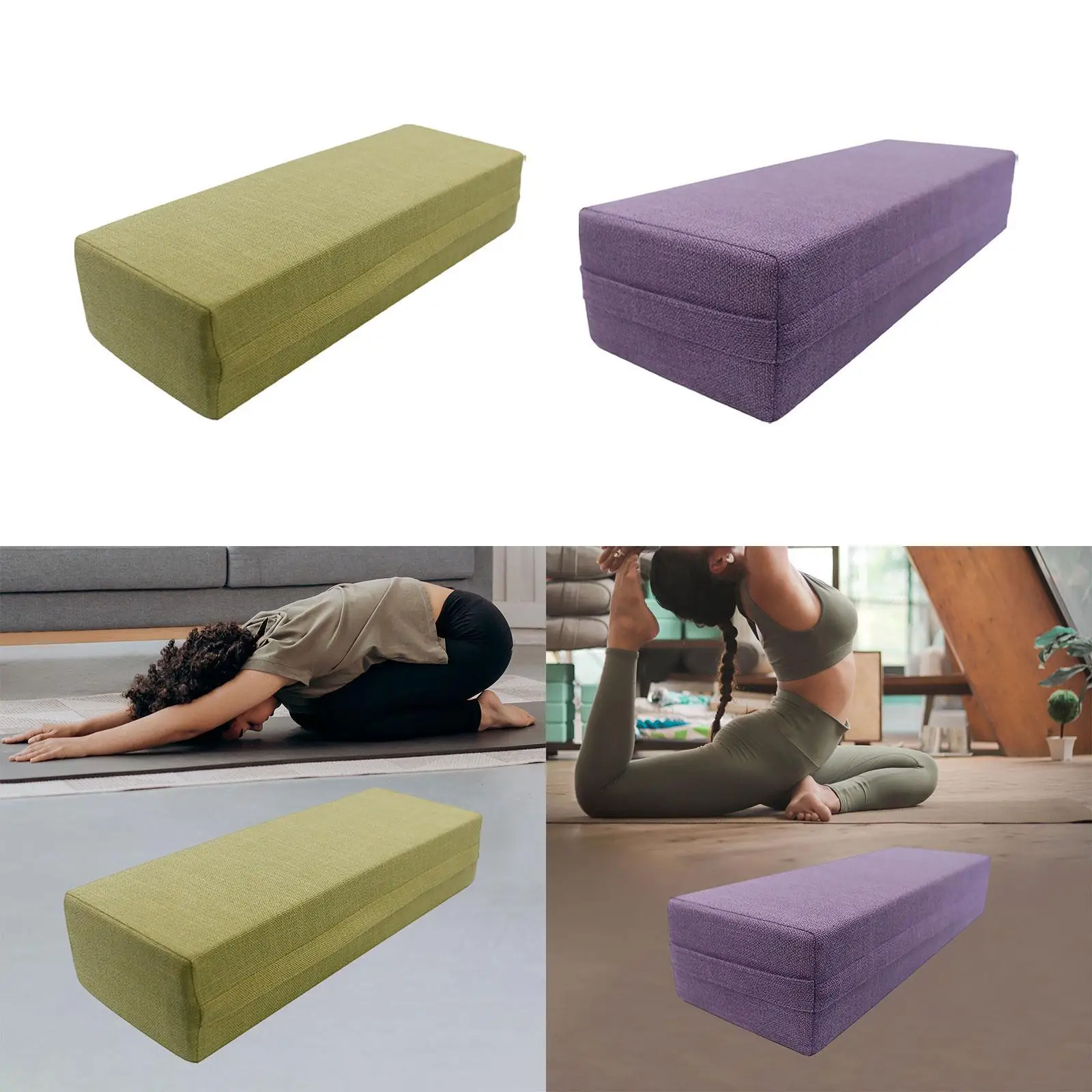 Yoga Bolster Pillow for Restorative Yoga Lightweight Yoga Equipment for Meditation for Balance Cushion Removable Washable Cover