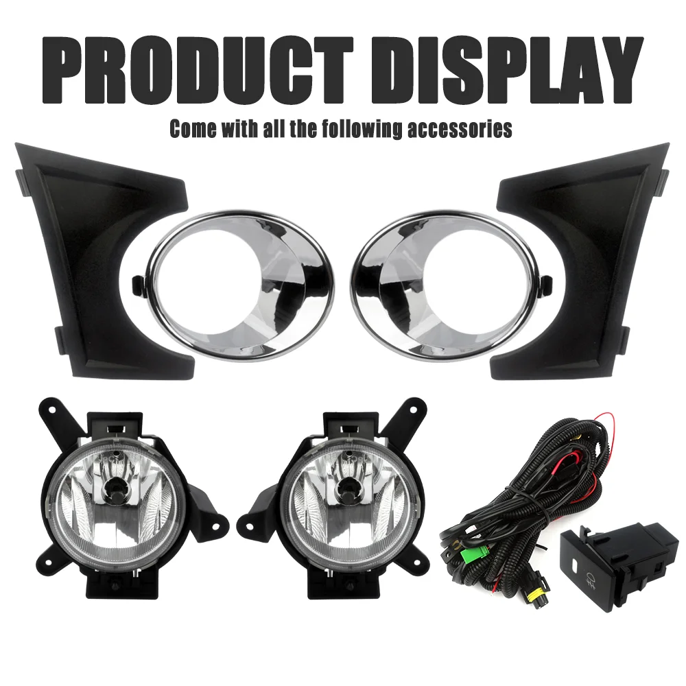 Front Fog Light Assembly Kit For Chevrolet Spark Matiz 2009 - 2012 Halogen Fog Lamp With Bezel Fog Driving Light