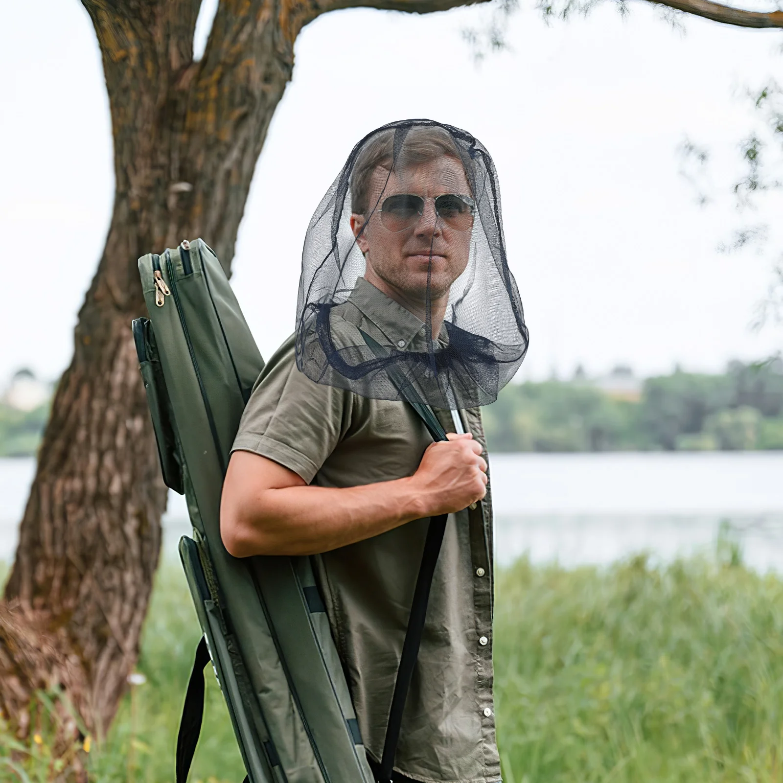

2pcs Mosquito Head Cover Outdoor Net Hat Bee Keeping Fisherman Mesh Protection Face Neck Fishing Hiking Supply