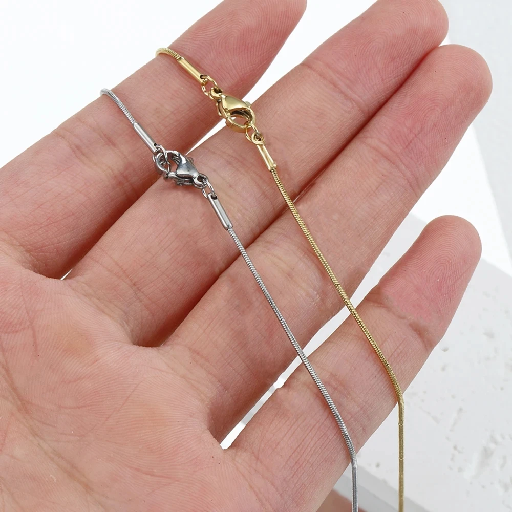 925 فضة ثعبان سلسلة قلادة سلاسل DIY بها بنفسك للنساء الرجال صنع المجوهرات النتائج المعلقات جراد البحر المشابك بالجملة #3