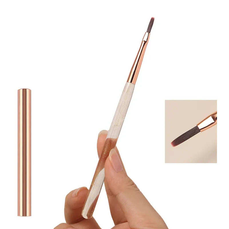 1/2 個透明ハンドルブラシアートライナーマニキュアペイントブラシ Uv ジェルエクステンションビルダー描画ペン