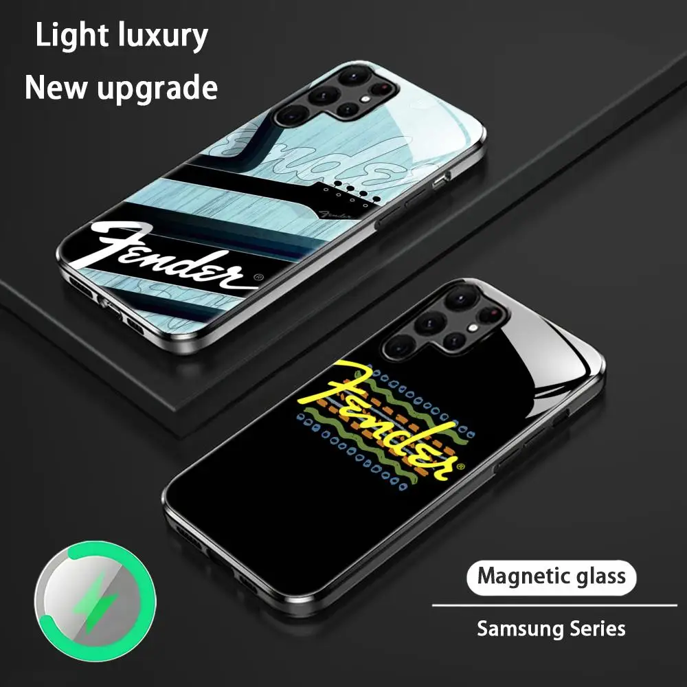 Guitarra P-Ponto F-FenderS Phone Case For Samsung S24 S23 S22 S21 S20 Plus Ultra Note20 Glass Magnetic Phone Case