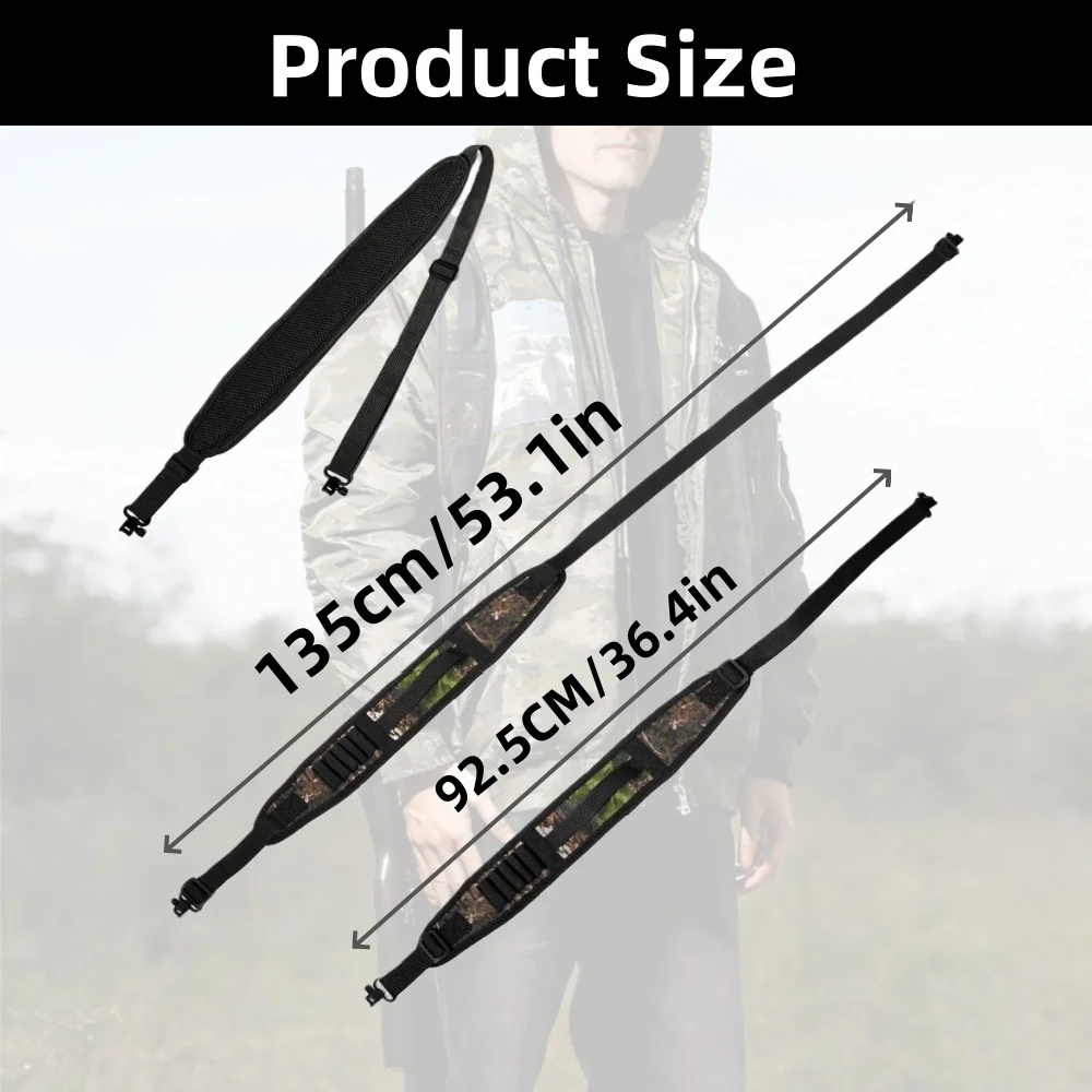 Gun Sling Tactical Bow Strap With Padded Shoulder Strap & Handle, Two-Point Gun Sling for Shooting Hunting