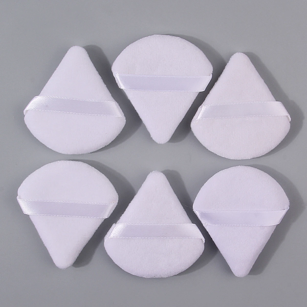 พัฟแป้งสามเหลี่ยมรูปพัดขนสองด้าน 6 ชิ้น, แป้งอเนกประสงค์แบบแห้งและเปียกเครื่องมือฟองน้ำแต่งหน้าไม่ติด