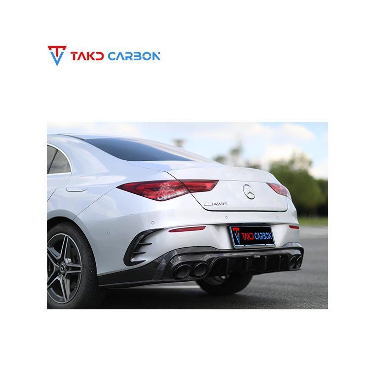 Carbon Real Car Data Development universal rear spoilers Dry Carbon Fiber Rear Bumper Lip Diffuser For BENZ CLA35