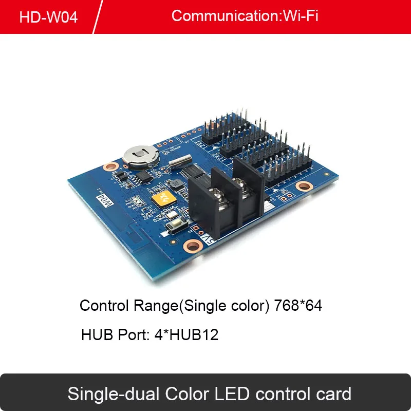 Imagem -04 - Huidu Controlador de Cor Única-dupla Hd-w0 W02 W03 W04 w2 Tela Led Cartão de Controle Wi-fi Cartão de Controle de Tela de Fiapos de Porta