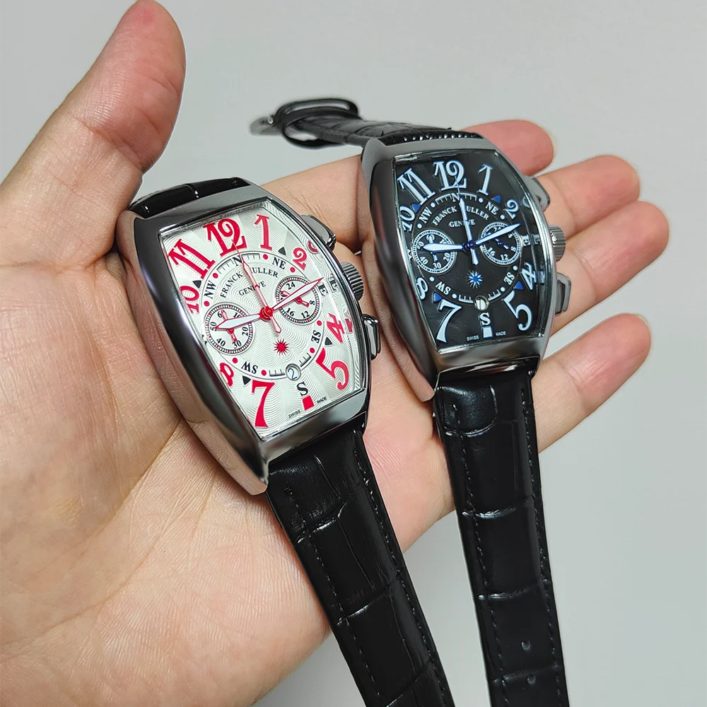 

High-End FRANCK MULLER Brand Geneva Watches For Mens Multifunction Chronograph WristWatch Fashion Business AAA Male Clocks