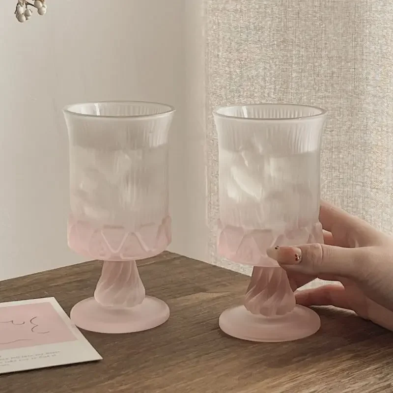 French medieval goblet niche design red wine glass embossed fruit wine