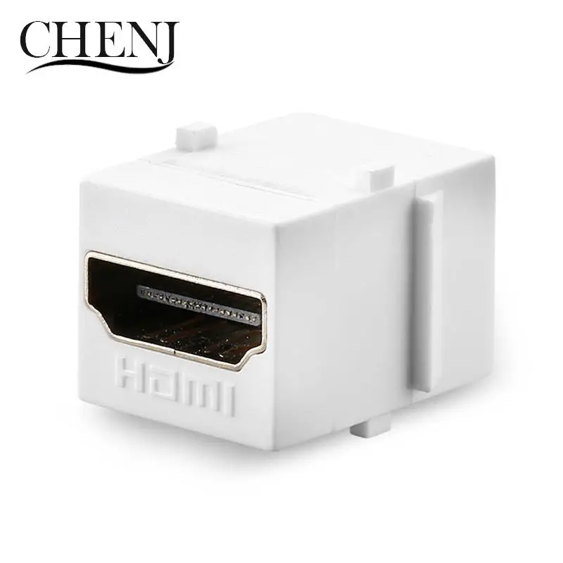 1pcs Keystone HDMI2.0 Connector White Color HDMI-Compatible Insert Coupler Slot Female To Female Extender