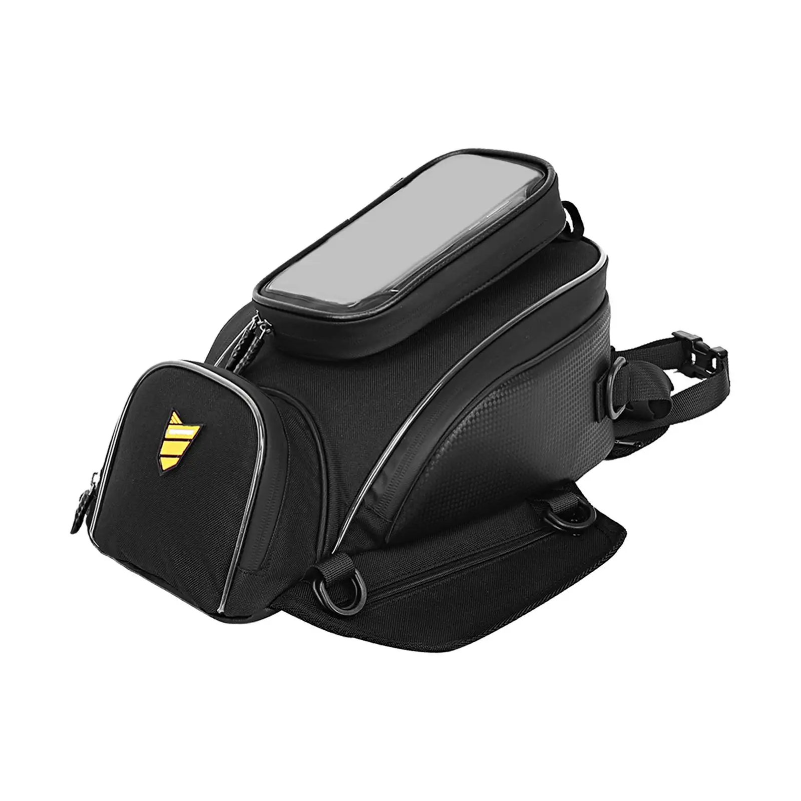 Motorcycle Fuel Tank Bag Water Resistant Transparent Phone Pouch on The Top Multi Pocket