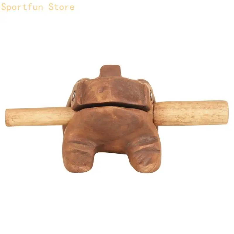 Hand Percussion Animal With Raised Carved Back Wooden Mallet Tapping Instrument for Rhythm Practice, Hands-On Display, or
