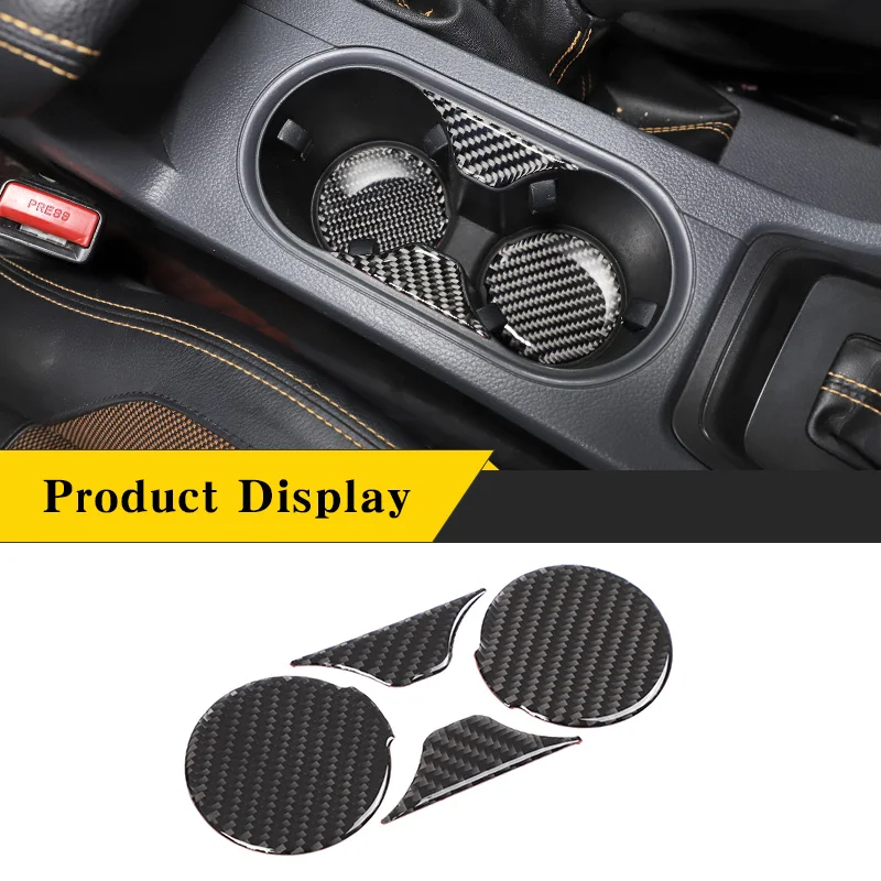 For Ford Ranger Wildtrak 2015-2021 Soft Carbon Fiber Car Center Console Water Cup Holder Panel Sticker Car Interior Accessories