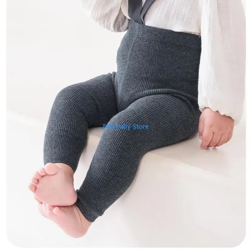 

29EE Infant Knitted Leggings Suspenders Pantyhose Stretchy Tights Toddler Accessories Nine Pants Leg Warmer Daily Wear