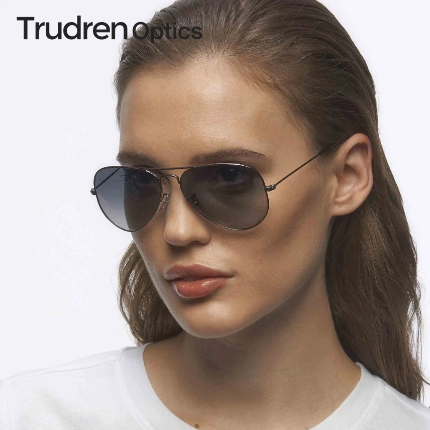 Trudren Unisex Classic Aviation Polarized Sunglasses Stainless Steel Pilot Sun Glasses for Men Women Ultra Slim Sunglass RB3025