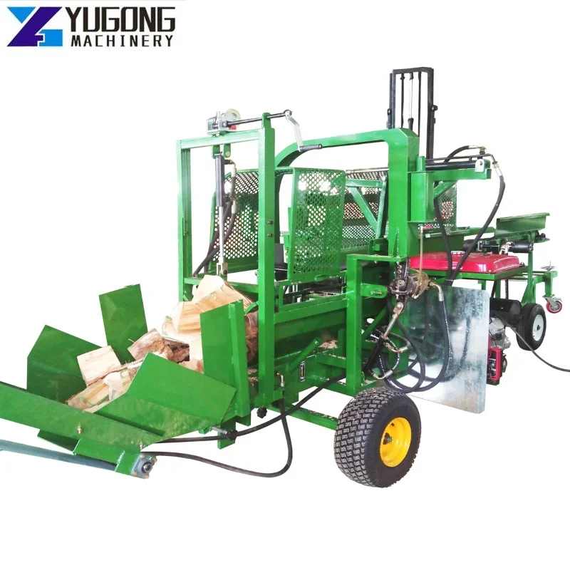 YG Manufacturer 35 Ton Fire Wood Splitter Full Hydraulic Firewood Splitter Saw Operate All Accessories E-start EPA Approved