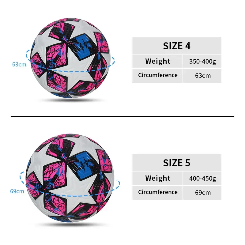 Professional Seamless PU Soccer Ball Size 4 & Size 5 Waterproof Outdoor Lawn Match Training Footbal
