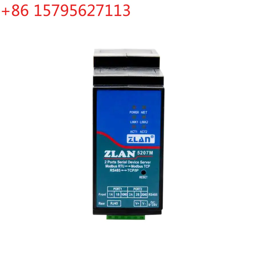 5207M 2 Ports RS485 Din-Rail Modbus Gateway MQTT Serial Server