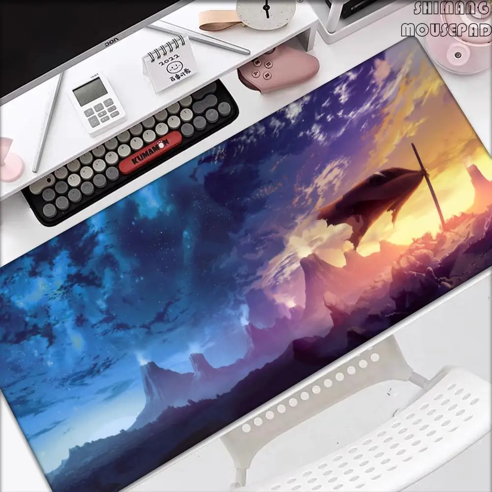 Gurren Lagann alfombrilla de ratón Pc Gamer gabinete teclado Tengen Toppa alfombrilla ordenador Anime escritorio accesorios de juego alfombrilla de ratón de mesa X