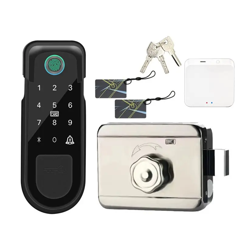 ABZZ-Fingerprint For Tuya App Key Enabled For Tuya Smart Lock Bluetooth Door Lock Keyless Entry Fingerprint Home Lock IC Card Mo