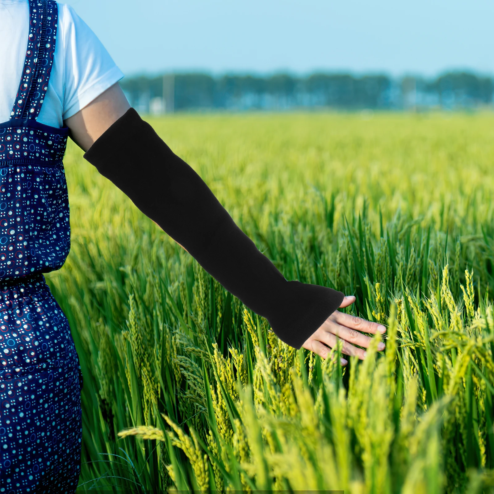 

4 Pairs Sleeves with Thumb Holes Winter Arm Warmer Women Forearm Protector Elastic