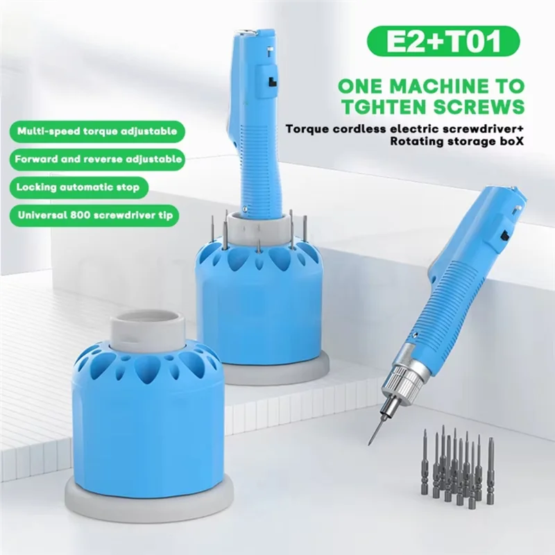 

AB13-Electric Screwdriver Set Multi-Speed Adjustable Torque With T01 Rotating Storage Holder For Mobile Phone Repair Tools
