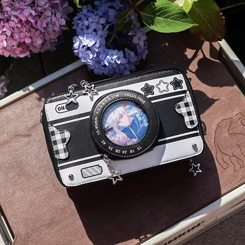 ✨Viral Anime Camera Ita Bag Crossbody - Kawaii Pastel Girly Pouch for Badge/Can Merch | Preppy School Aesthetic Pencil Case