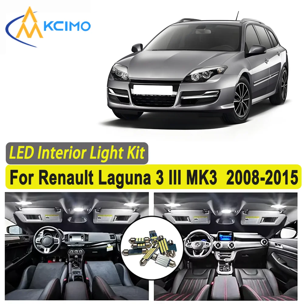 

Kcimo LED For Renault Laguna 3 III MK3 2008 2009 2010 2011 2012 2013 2014 2015 Premium Bright LED Interior Dome Map Trunk Light