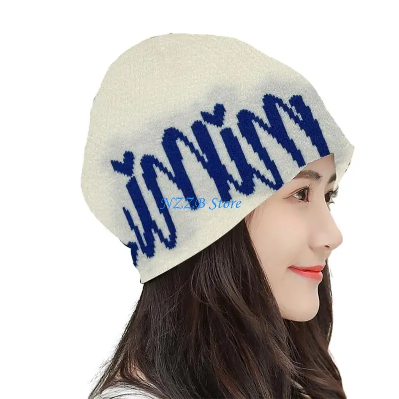 

T21F Slouchy Cotton Winter Warm Skull Cap Knitted Beanie Y2k Accessories Unisex Skull Cap Ski Cycling Outdoor