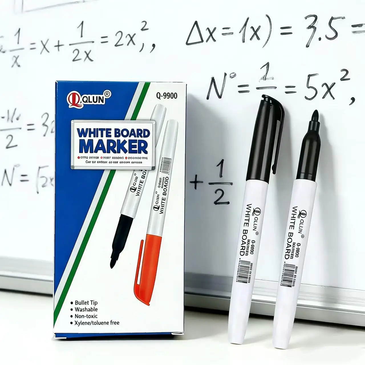 

Erasable Black Whiteboard Markers 12 Pcs, Dry Erase Pens for Office School Teaching, Back to School Stationery