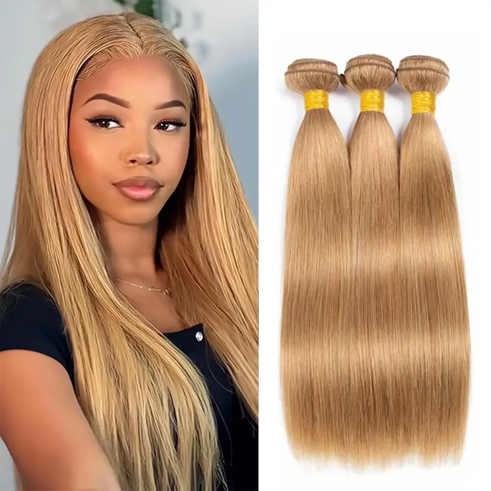 

# Наборы натуральных волос медово-русого цвета, 27 прядей, 10-32 дюйма, прямые, 1/3/4 пучка, 95 г